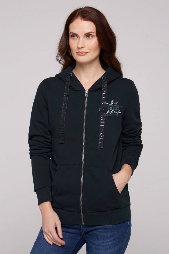 Soccx Kapuzensweatjacke mit Rückenprint blue navy
