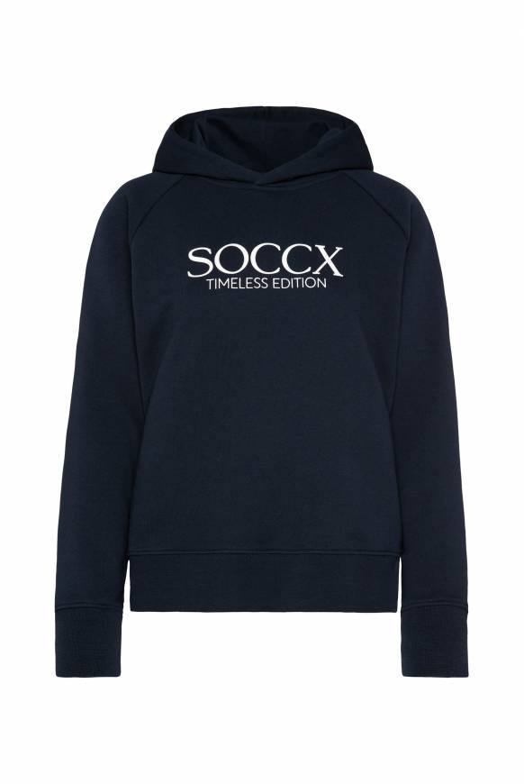 Soccx Kapuzensweatshirt Mit Logo Print Blue Navy