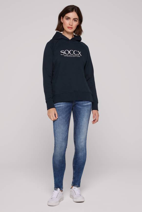 Soccx Kapuzensweatshirt Mit Logo Print Blue Navy
