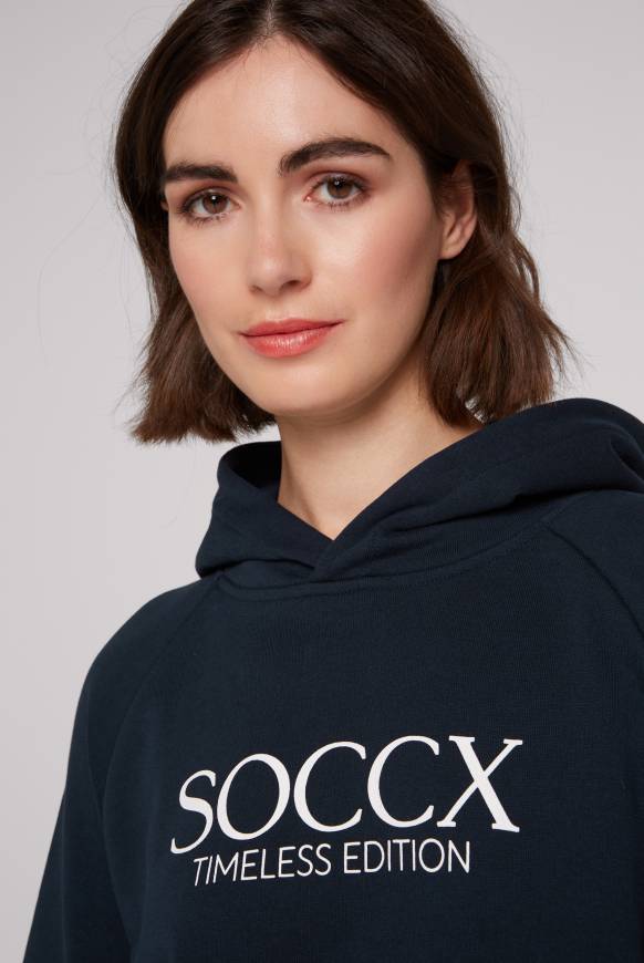 Soccx Kapuzensweatshirt Mit Logo Print Blue Navy