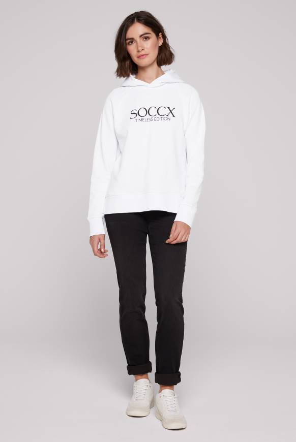 Soccx Kapuzensweatshirt Mit Logo Print Opticwhite