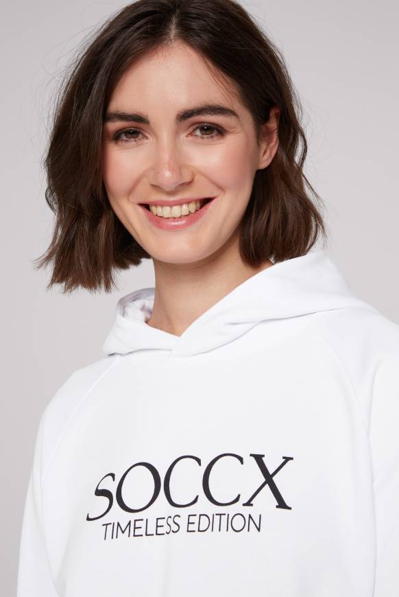 Soccx Kapuzensweatshirt Mit Logo Print Opticwhite