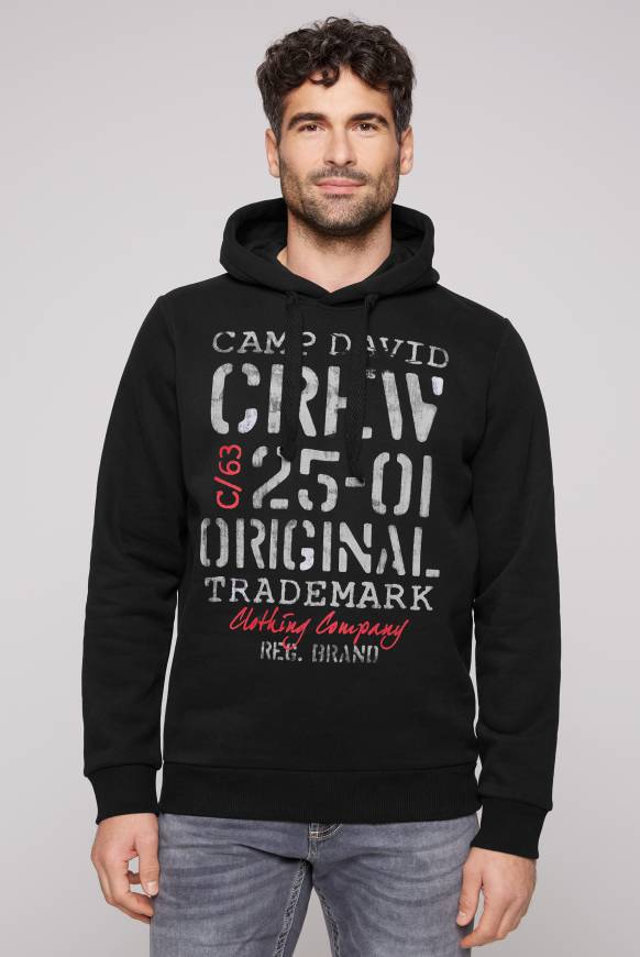 Soccx Kapuzensweatshirt mit Used Print black