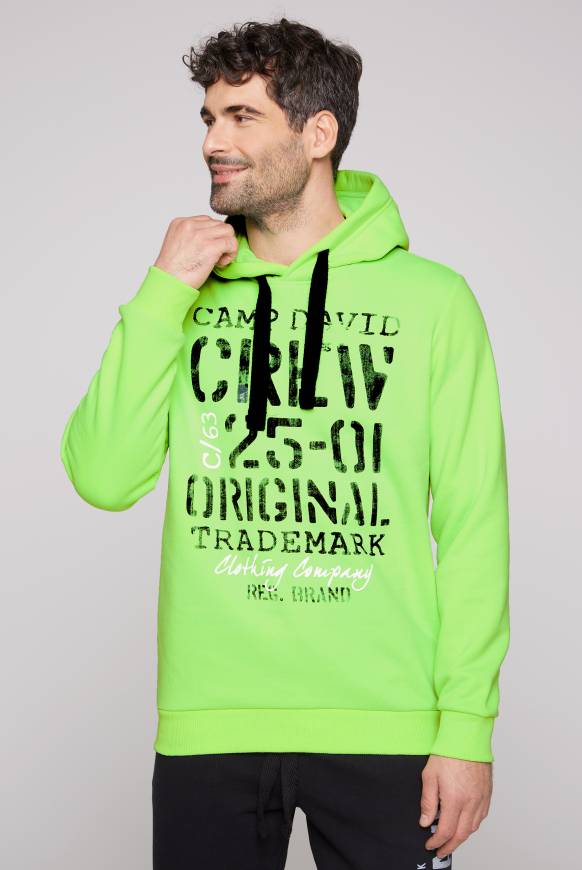 Soccx Kapuzensweatshirt mit Used Print neon green