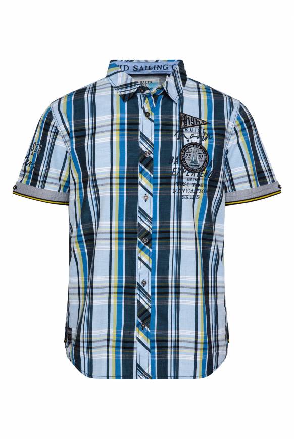 Soccx Karohemd Mit Kleineren Artworks Summer Blue