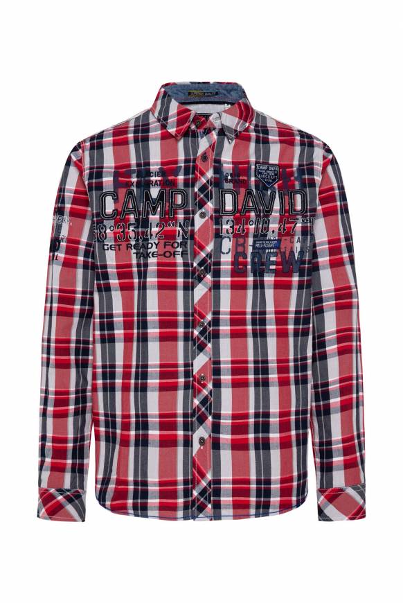 Soccx Karohemd Mit Label-Applikationen Flight Red