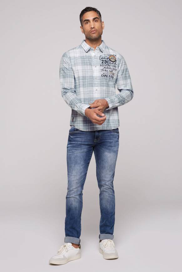 Soccx Karohemd Mit Label-Applikationen Opticwhite