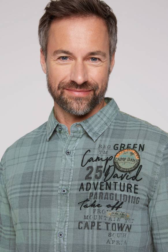 Soccx Karohemd Mit Label-Applikationen Teal