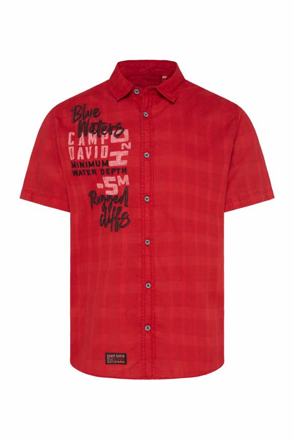 Soccx Karohemd Mit Print Und Stickereien Royal Red