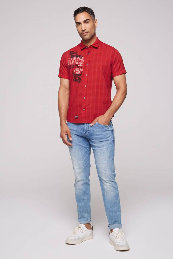 Soccx Karohemd Mit Print Und Stickereien Royal Red