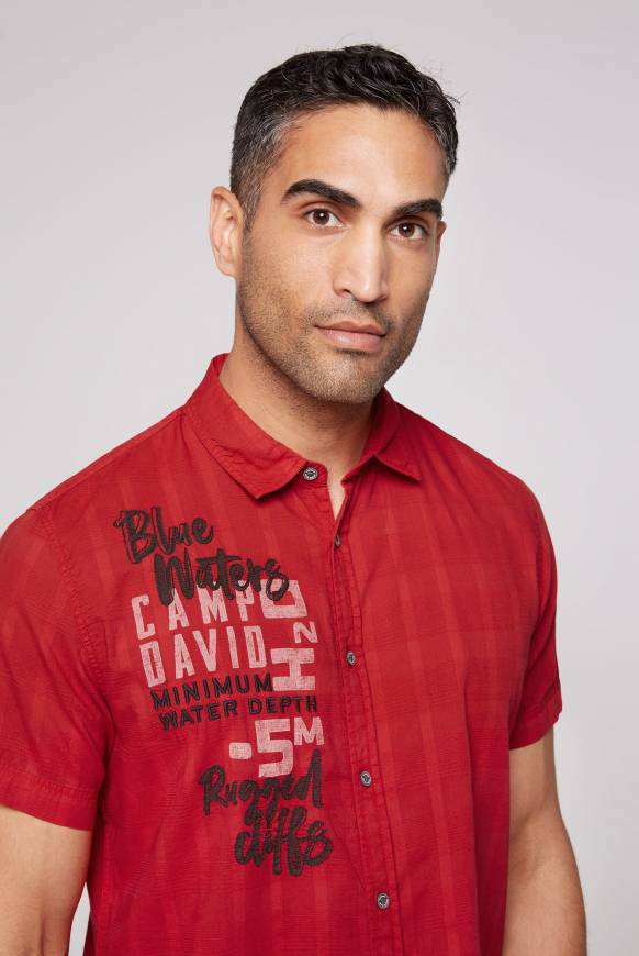 Soccx Karohemd Mit Print Und Stickereien Royal Red