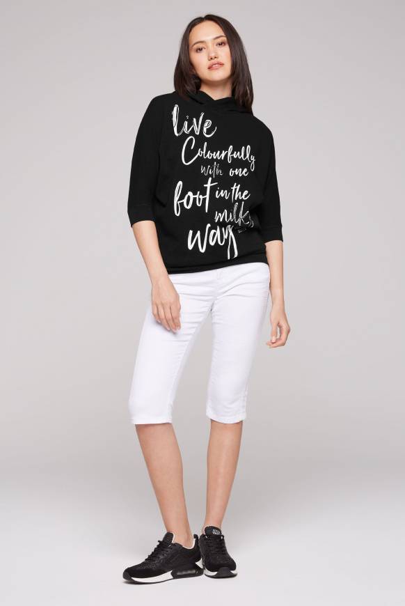 Soccx Kurzarm-Hoodie Mit Artwork Black