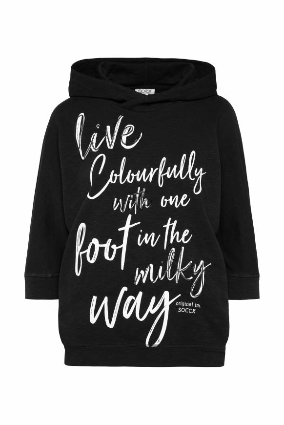 Soccx Kurzarm-Hoodie Mit Artwork Black