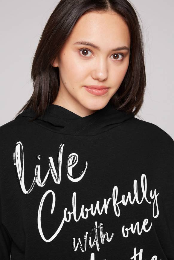 Soccx Kurzarm-Hoodie Mit Artwork Black