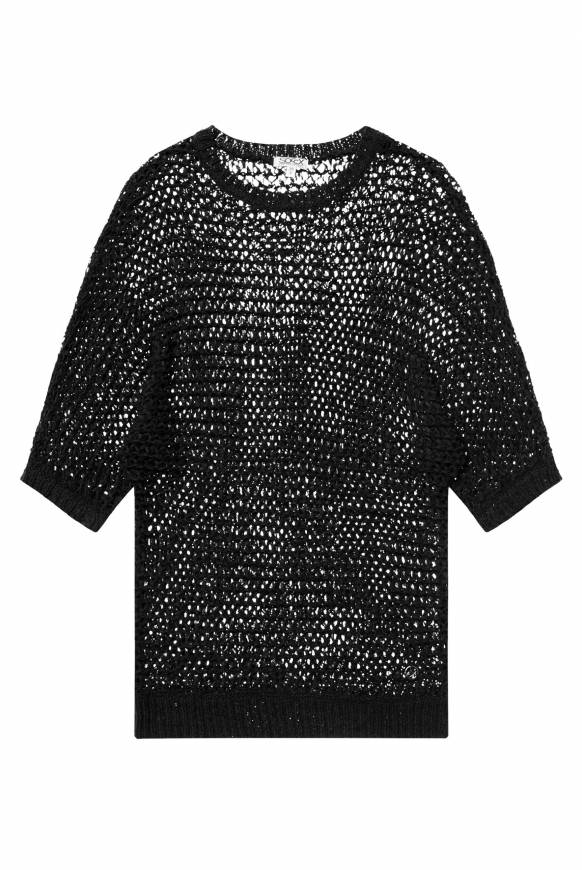 Soccx Kurzarm-Pullover Aus Strukturgarn Black