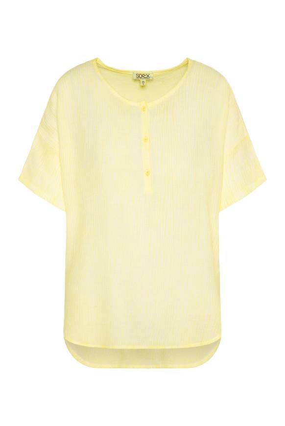 Soccx Kurzarmbluse Mit Crèpe-Struktur Faded Yellow