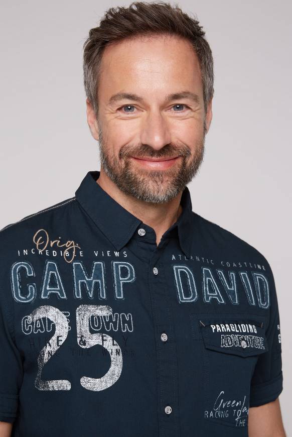 Soccx Kurzarmhemd Mit Logo-Applikationen Blue Navy