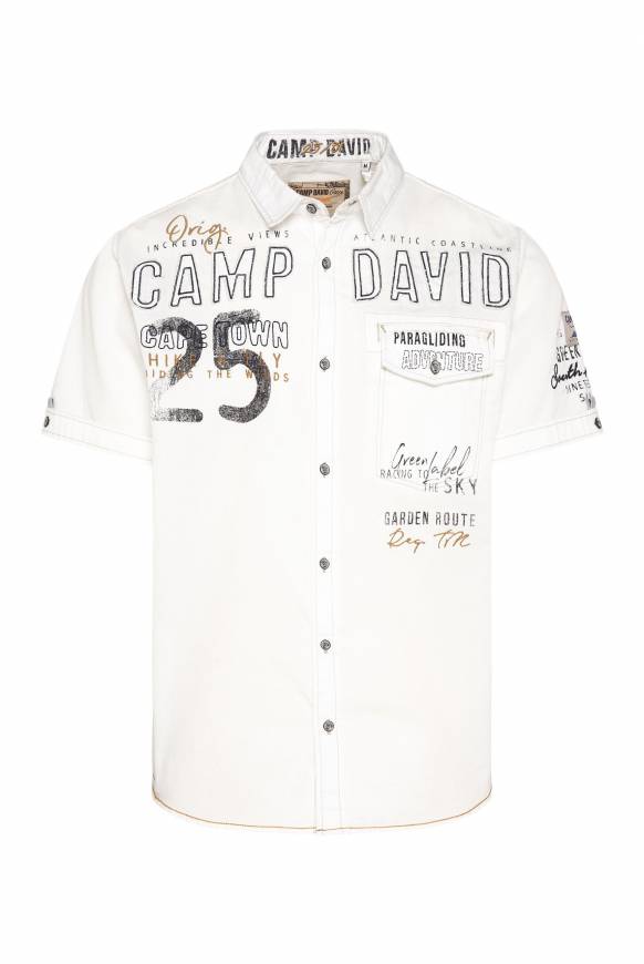 Soccx Kurzarmhemd Mit Logo-Applikationen Ivory