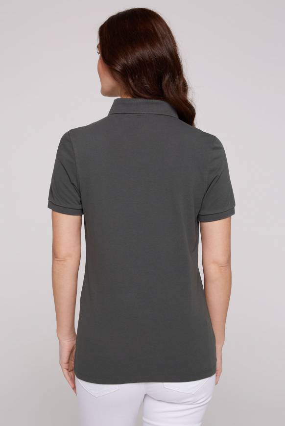 Soccx Kurzarmpolo Aus Pikee Mit Logo Print Ash