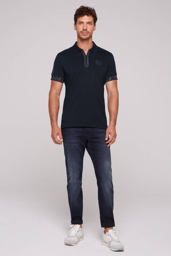 Soccx Kurzarmpolo Mit Folienprints Blue Navy