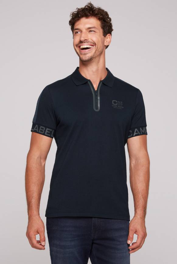 Soccx Kurzarmpolo Mit Folienprints Blue Navy