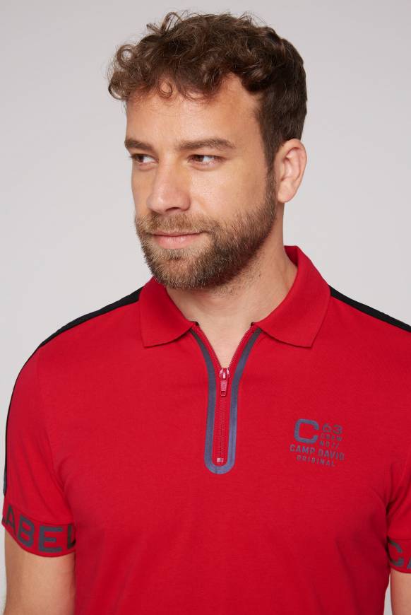 Soccx Kurzarmpolo Mit Folienprints Flight Red