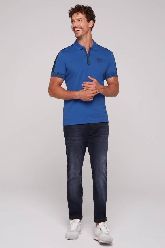 Soccx Kurzarmpolo Mit Folienprints Strong Blue