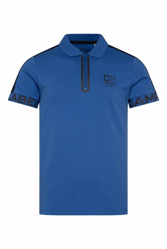 Soccx Kurzarmpolo Mit Folienprints Strong Blue