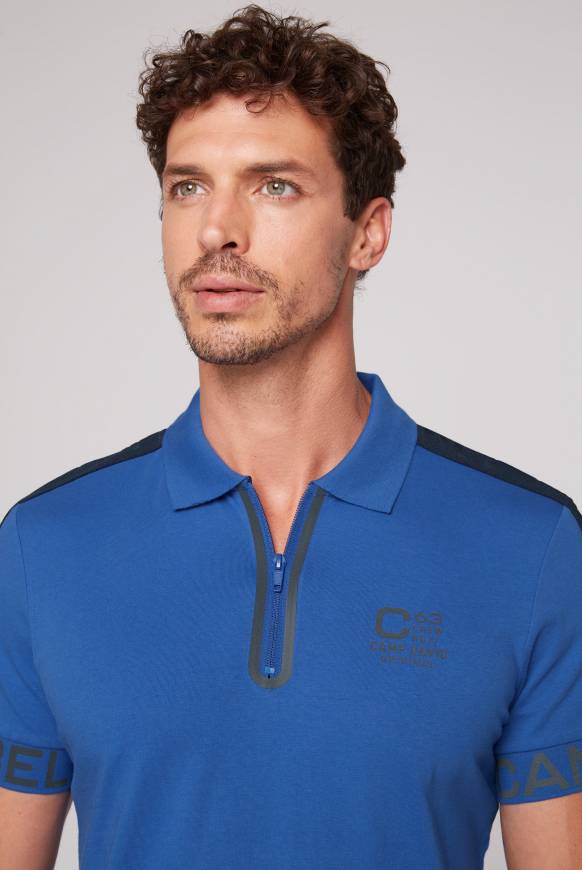 Soccx Kurzarmpolo Mit Folienprints Strong Blue