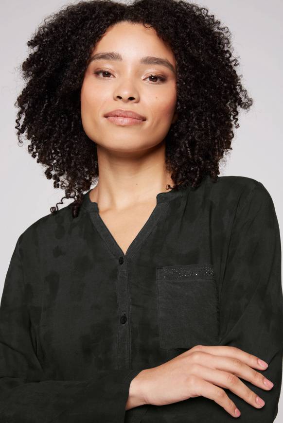 Soccx Langarmbluse Mit All Over Print Black