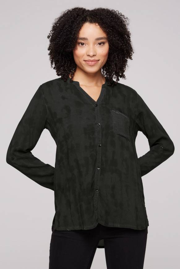 Soccx Langarmbluse mit All Over Print black