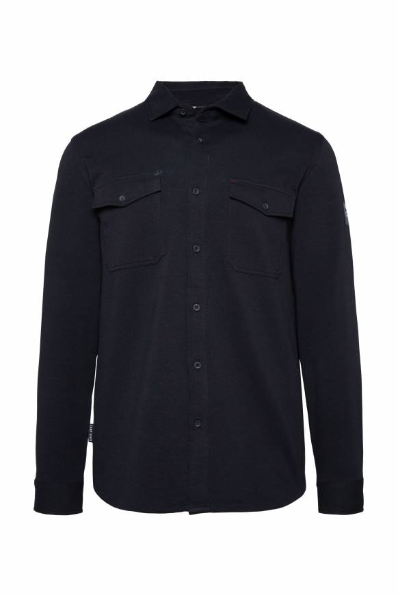 Soccx Langarmhemd Mit Klappentaschen Blue Navy