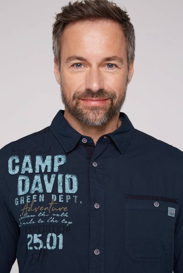 Soccx Langarmhemd Mit Logo-Stickereien Blue Navy