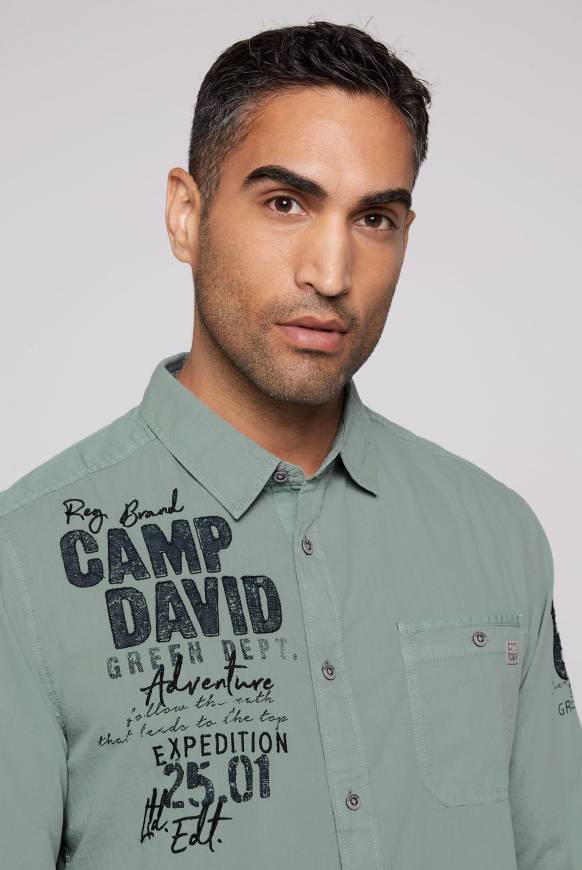 Soccx Langarmhemd Mit Logo-Stickereien Teal