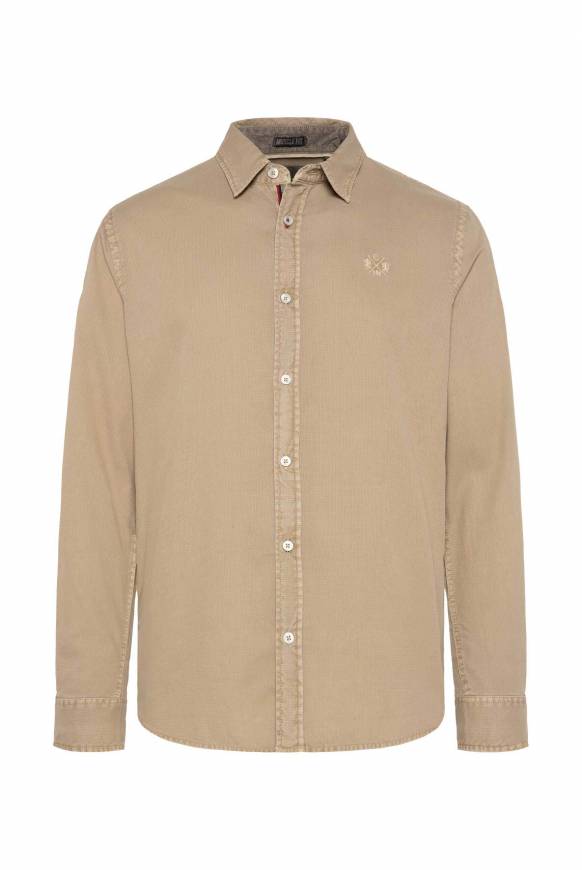 Soccx Langarmhemd Mit Webstruktur Tan