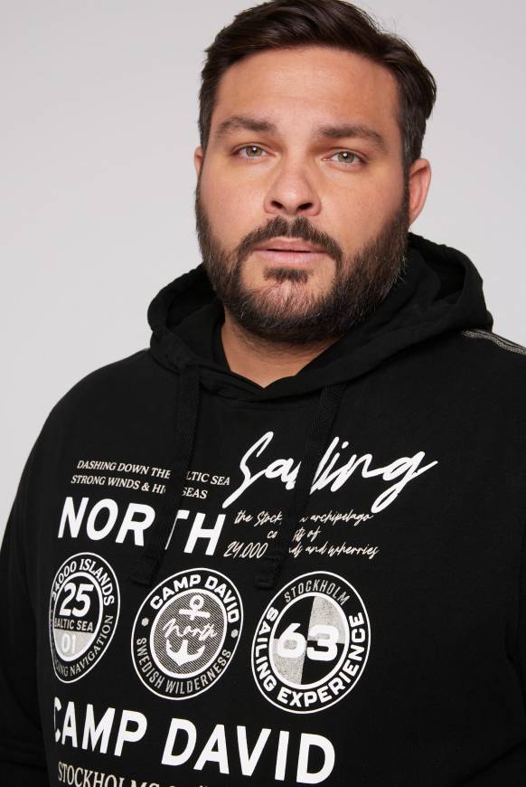 Soccx Langarmshirt Mit Kapuze Und Print Black