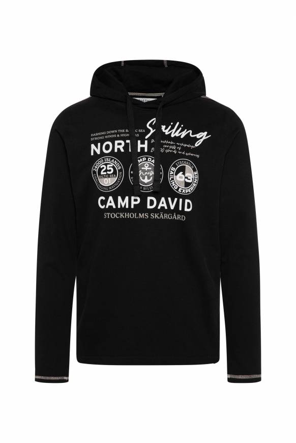 Soccx Langarmshirt Mit Kapuze Und Print Black