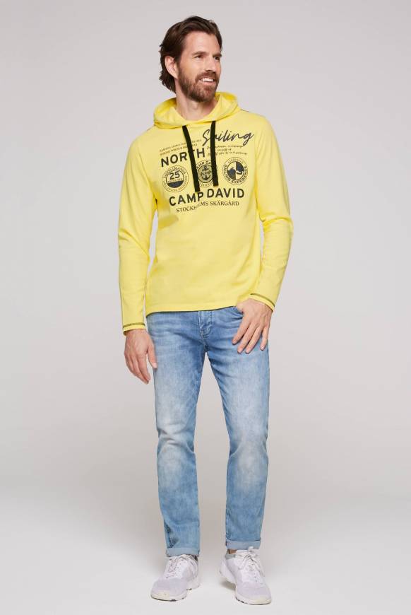 Soccx Langarmshirt Mit Kapuze Und Print Light Lime