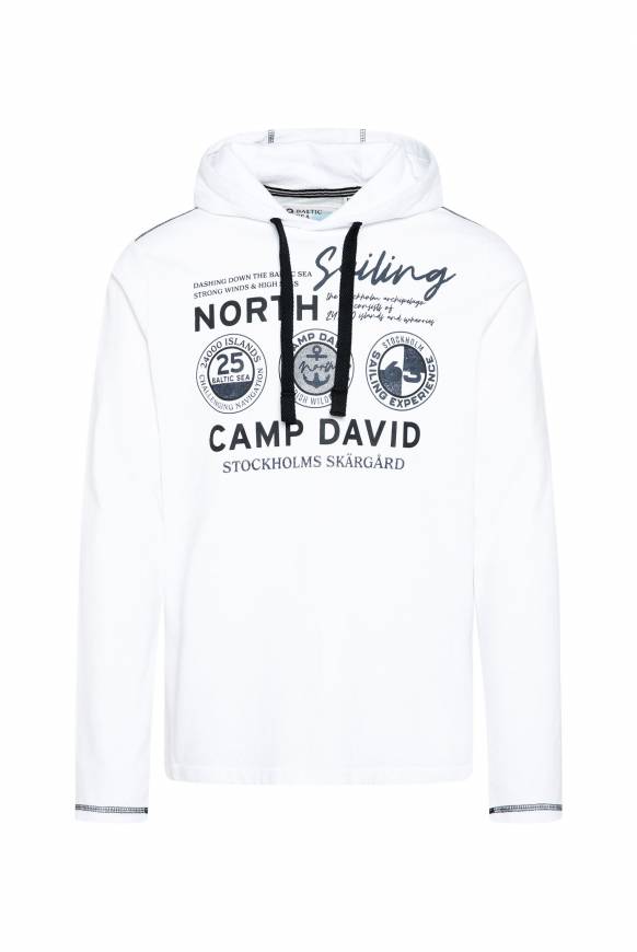 Soccx Langarmshirt Mit Kapuze Und Print Opticwhite