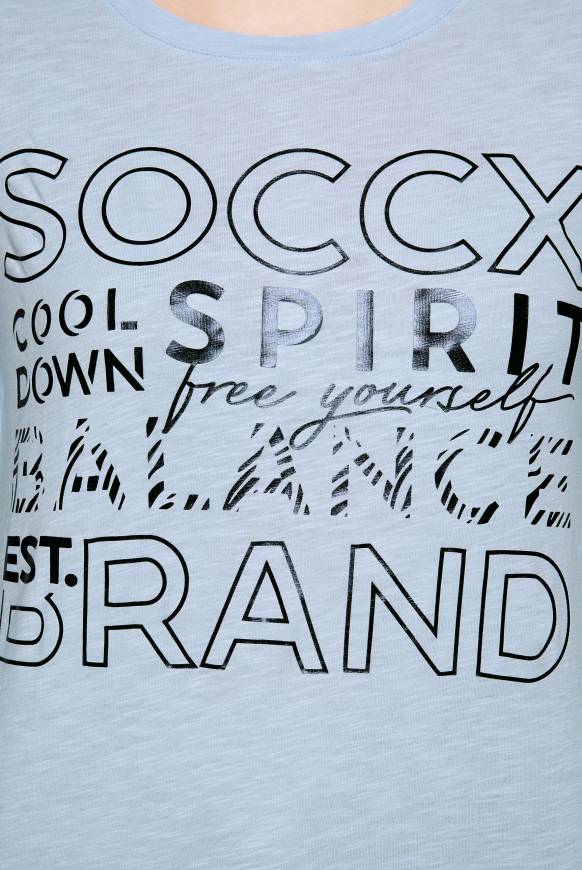 Soccx Langarmshirt Mit Logo Print Cool Blue XL