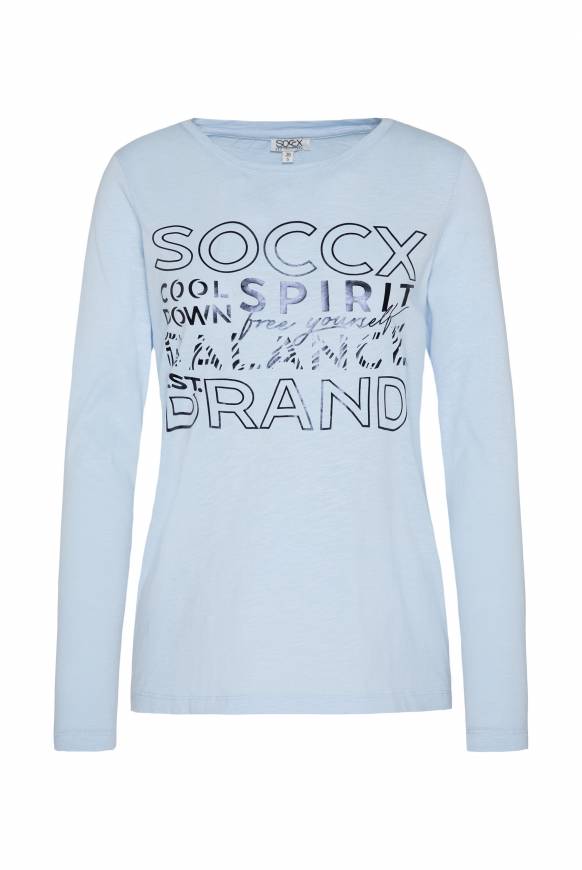 Soccx Langarmshirt Mit Logo Print Cool Blue XL