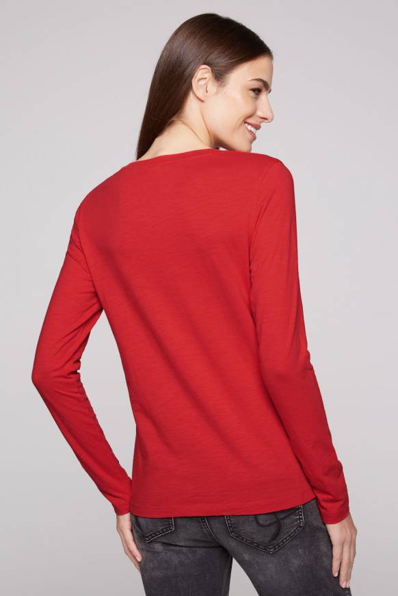 Soccx Langarmshirt Mit Logo Print Flame Scarlet