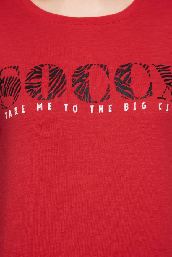 Soccx Langarmshirt Mit Logo Print Flame Scarlet