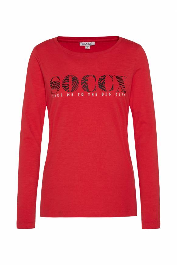 Soccx Langarmshirt Mit Logo Print Flame Scarlet