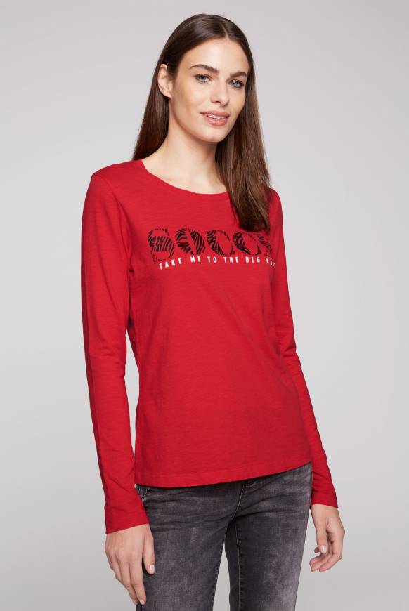 Soccx Langarmshirt mit Logo Print flame scarlet