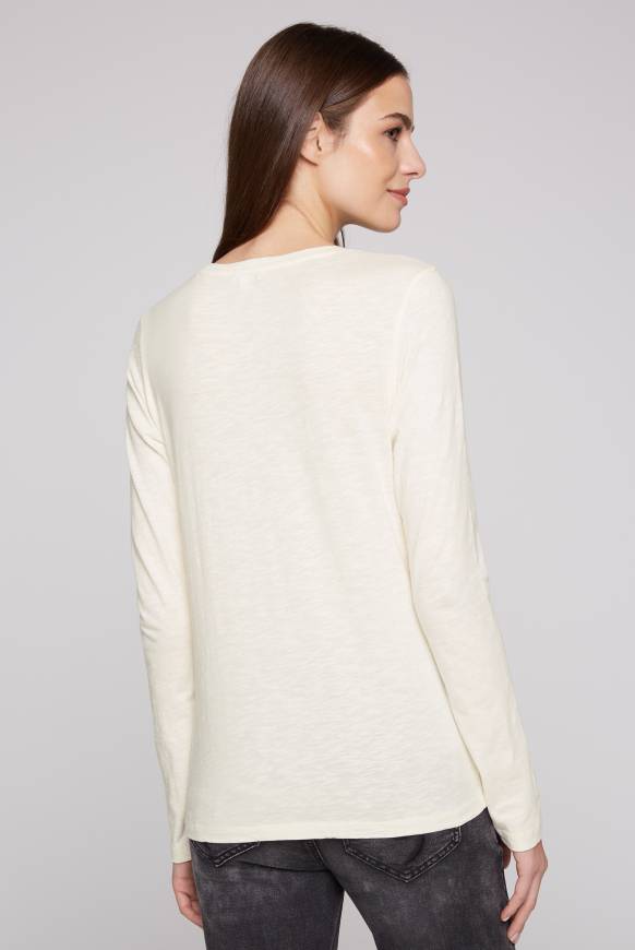 Soccx Langarmshirt Mit Logo Print Ivory XL