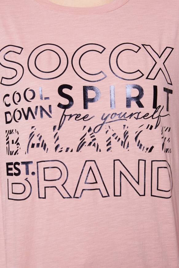 Soccx Langarmshirt Mit Logo Print Milky Rose