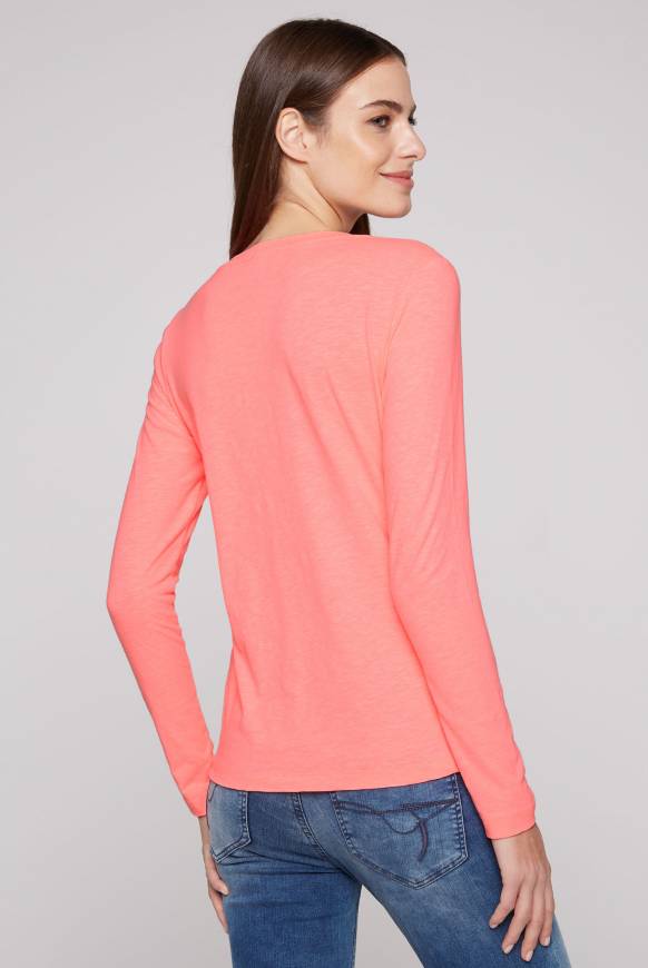 Soccx Langarmshirt Mit Logo Print Neon Pink