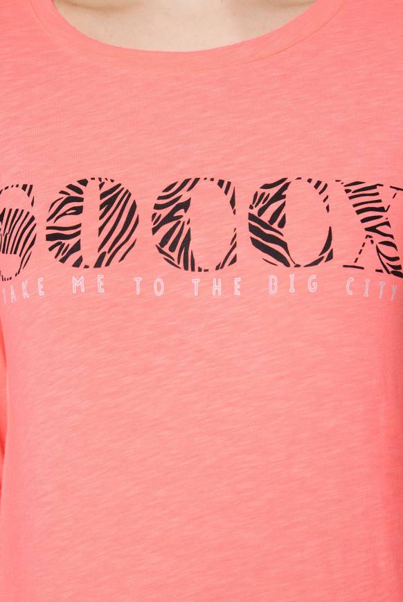 Soccx Langarmshirt Mit Logo Print Neon Pink