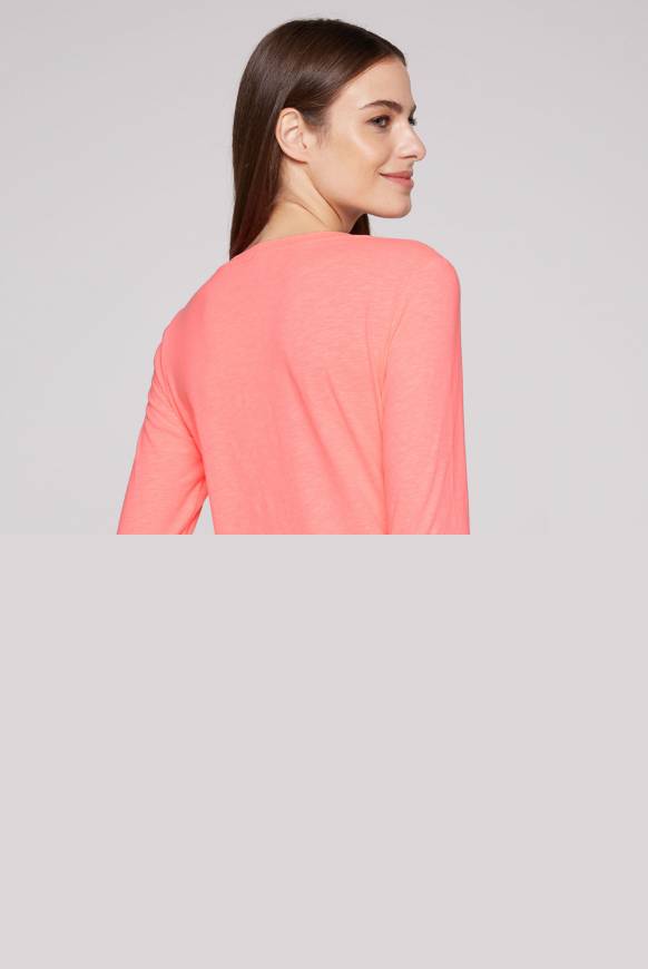 Soccx Langarmshirt Mit Logo Print Neon Pink